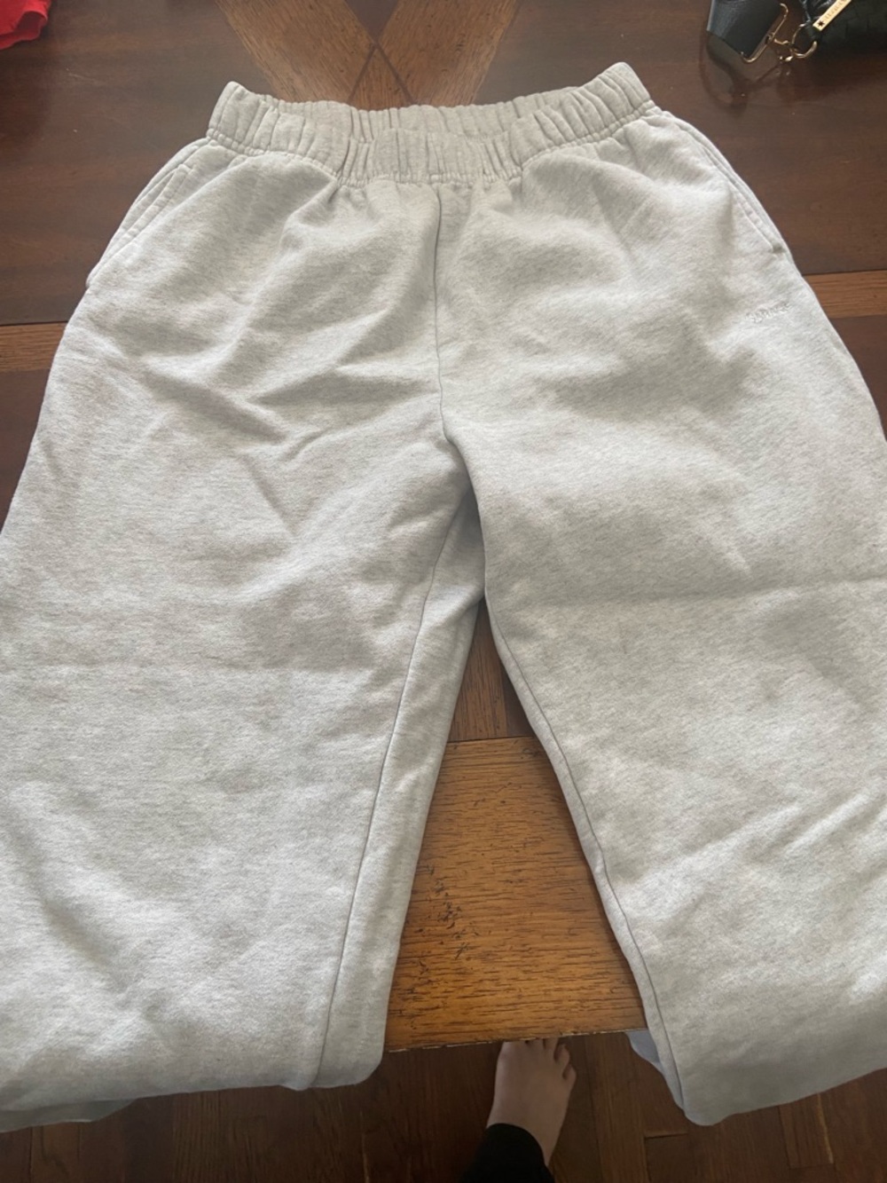 Women’s Light Gray Fleece Sweatpants - Elastic bottom
